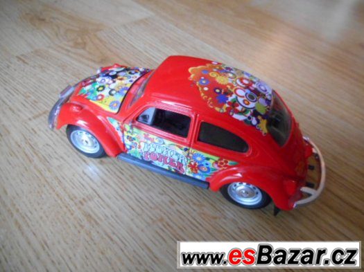 model auta Red Hippie VW Beetle