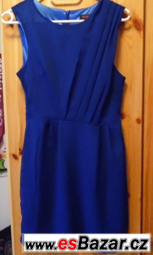 Modré elegantní koktejlové šaty