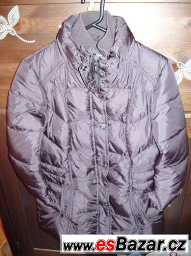 Luxusní zimní hnědá bunda - kabát S.OLIVER