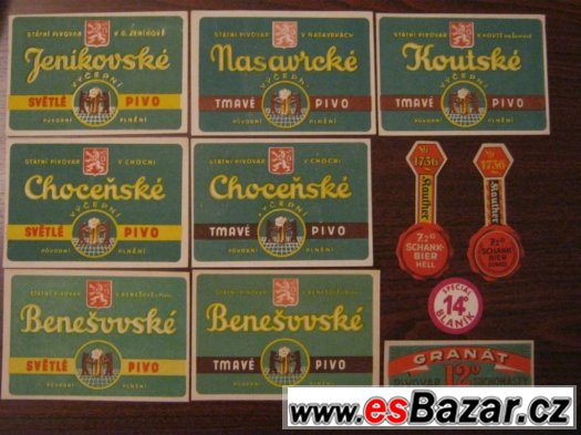 staré pivní etikety do roku 1945 - 50ks staré pivní etikety do roku 1945 - 50ks