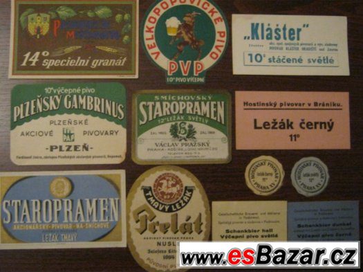 staré pivní etikety do roku 1945 - 50ks staré pivní etikety do roku 1945 - 50ks