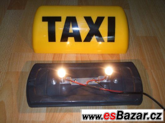 Transparent TAXI , magnetický, svítící , 12V.