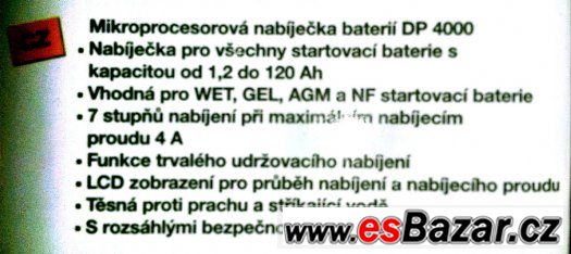 Autonabíječka intelig., 6+12V - 4A, kvalitní, plnoaut.,120Ah