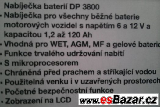 Autonabíječka intelig., 6+12V - 4A, kvalitní, plnoaut.,120Ah