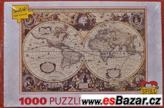 Nové, orig.zabalené Puzzle - 1000 dílků, hist.mapa světa,