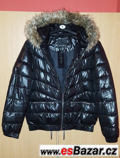 Luxusní zimní černá bunda - SLEVA 50%