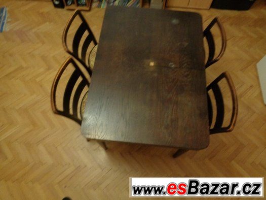 4 židle ton nebo thonet,?+ jídelní stůl ton 60 .léta