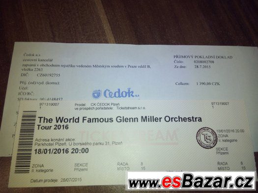 Vstupenka na The World Famous Glenn Miller Orchestra Plzeň
