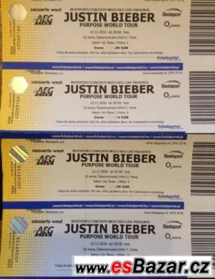 JUSTIN BIEBER - LÍSTKY NA KONCERT