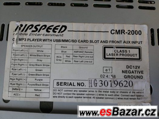 Auto radio ripspeed cmr 2000