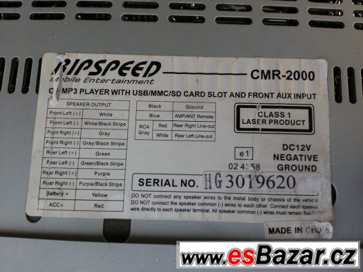 Auto radio ripspeed cmr 2000