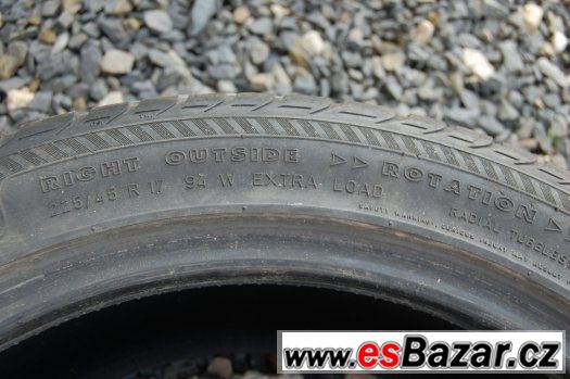 225/45R17 SEBRING,CONTINENTAL a NOKIAN,2ks,vzorek 3-4mm