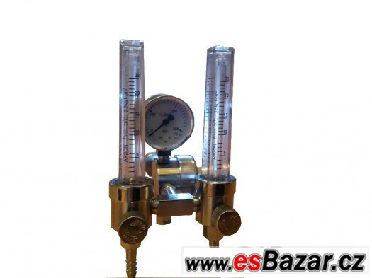 Dvojitý láhvový redukční ventil Argon/CO2 s rotametrem