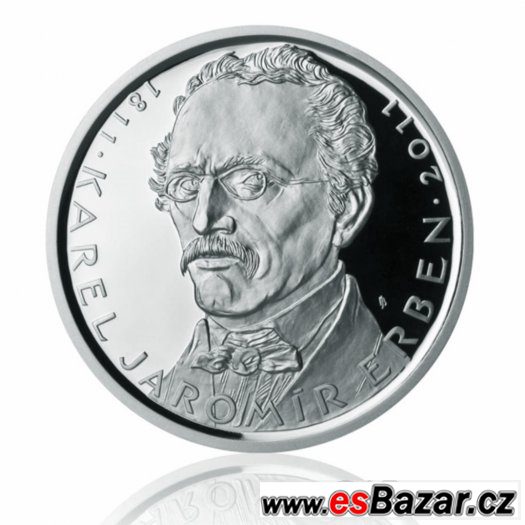 500kč stříbrná mince K. J. Erben PROOF bezkonkurenční cena