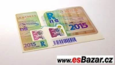 Dalniční známka ČR 2015 s protikusem - celoroční, 2ks