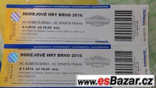 HOKEJOVÉ HRY BRNO HC KOMETA BRNO-SPARTA PRAHA