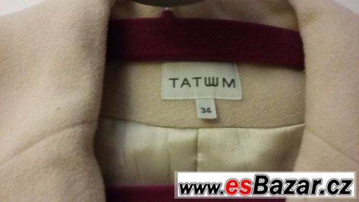 Dámský béžový flaušový kabát Tatuum, vel 34