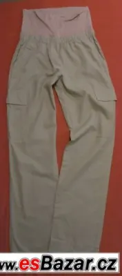 POHODLNÉ BÉŽOVÉ TĚHOTENSKÉ KALHOTY vel. S/M 36/38
