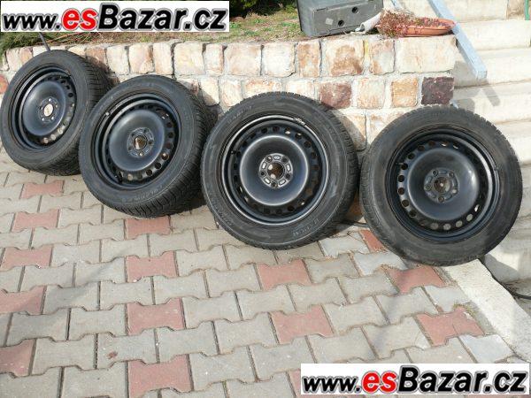 Prodám 4 plechové disky 5 x 108 x 16 včetně zimních pneumatik Prodám 4 plechové disky 5 x 108 x 16 včetně zimních pneumatik
