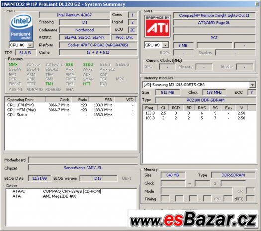 server Hp Proliant DL320 G2