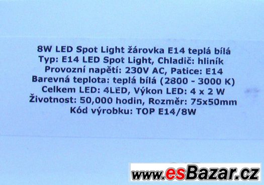 žárovky led 230V/W žárovky led 230V/W
