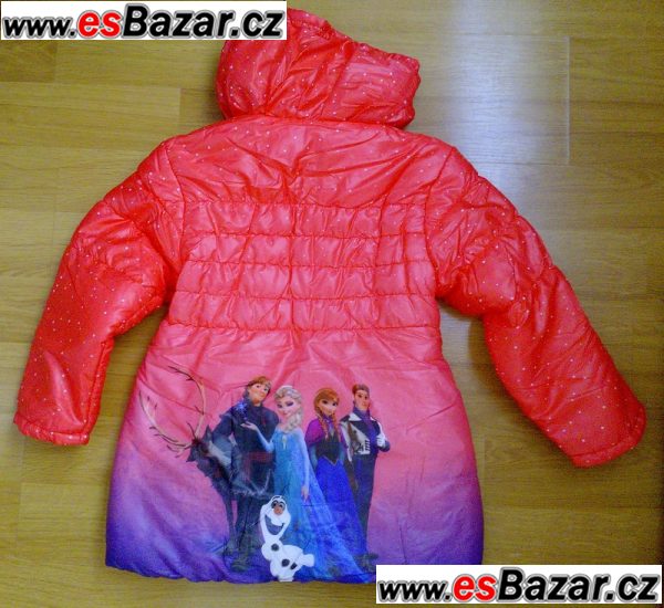 Nová zimní bunda Ledové království -červená- 110. hned