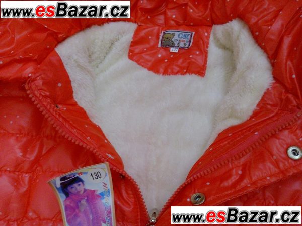 Nová zimní bunda Ledové království -červená- 110. hned