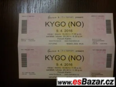 KYGO - 9.4.2016 - forum Karlín, poslední dvě vstupenky