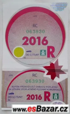 Dálniční známka na rok 2016