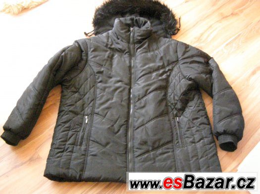 Dámská zimní bunda s kapucí, velikost 54