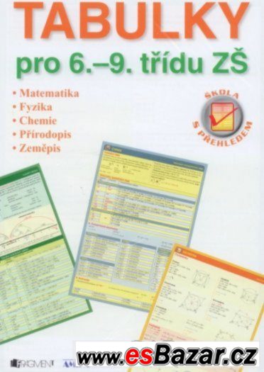 PRODÁM Tabulky pro 6.-9. třídu ZŠ - Mat., Fyzika, Chemie, Př