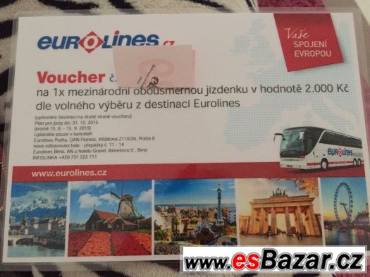 Voucher 2000,- Kč na jízdenku od společnosti Eurolines