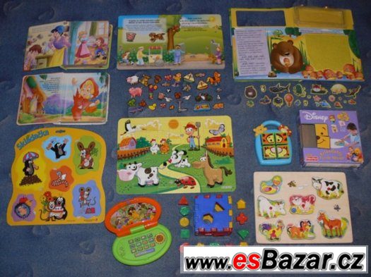 10 ks naučných hraček a knih pro děti - věk 18 měs.- 3 rok