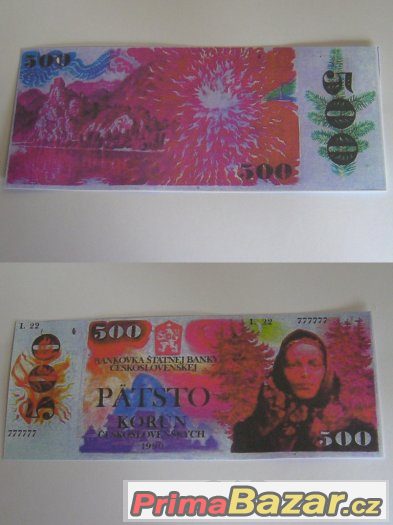 Kopie vzácné návrhy bankovek ČSR , ČSSR Kopie vzácné návrhy bankovek ČSR , ČSSR