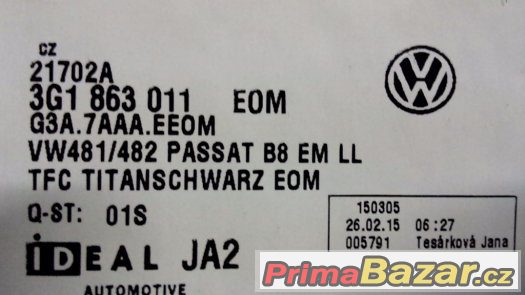 Vw Passat 2015 koberečky látkové originál