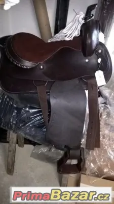 western sedlo hnědé na širší koně