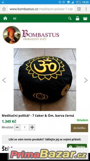 Meditační polštář s cakry