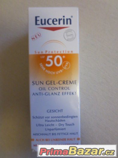 EUCERIN SUN SPF50+ krémový gel na opalování na obličej 50ml