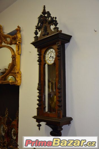 Starožitné 2-závažové hodiny Gustav Becker r1915-velké