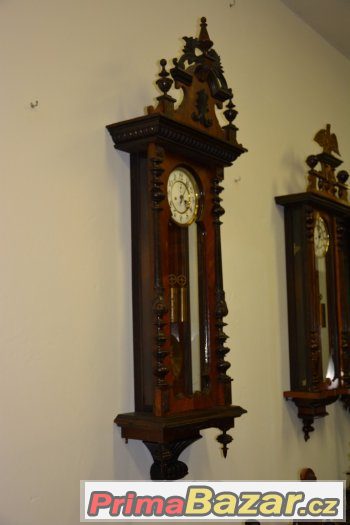 Starožitné 2-závažové hodiny Gustav Becker r1915-velké