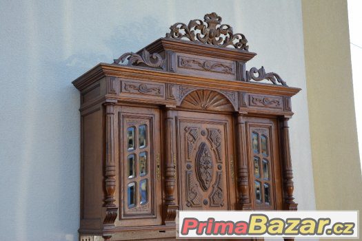 Starožitný, řezbovaný příborník - 120 let-Unikátní kus-velký Starožitný, řezbovaný příborník - 120 let-Unikátní kus-velký