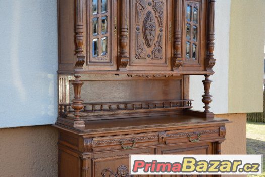 Starožitný, řezbovaný příborník - 120 let-Unikátní kus-velký Starožitný, řezbovaný příborník - 120 let-Unikátní kus-velký