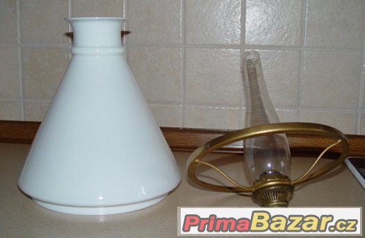 Petrolejová lampa - hořák, držák, stínítko, cylindr - 6x