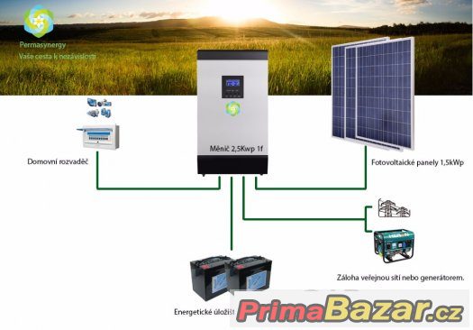 Ostrovní fotovoltaická elektrárna 1,5kWp