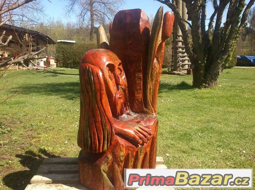 Dřevěné sochy - Vodník v rákosí