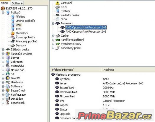 2 Výkonné, plně 64-bitové procesory AMD Opteron 246, sc.940 2 Výkonné, plně 64-bitové procesory AMD Opteron 246, sc.940