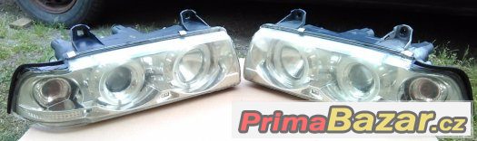 BMW e36 - Přední světla Angel eyes provedení Chrom