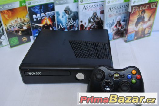 XBOX 360 250 GB+ 10 DEMO HER, OVLADAČ, ZÁRUKA, 3489,-