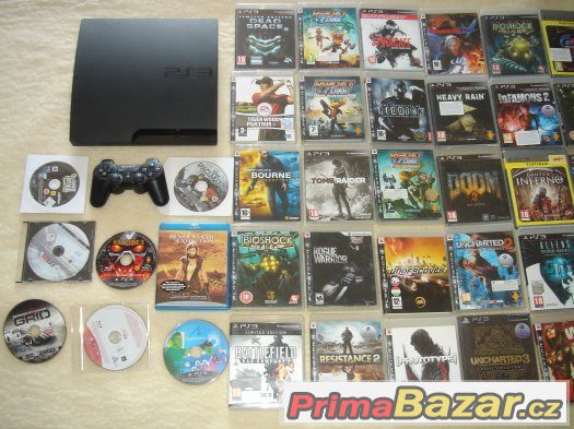 Prodám asi sto kusů her na PS3  +  zánovní PS3 Slim