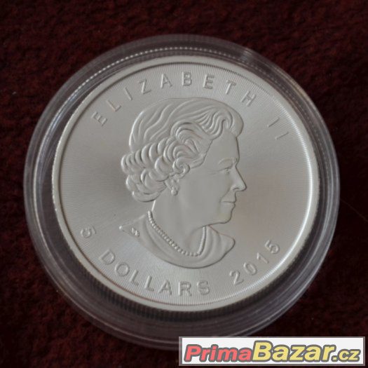 stříbrná mince, investiční stříbro Maple Leaf 1 oz DOKLAD